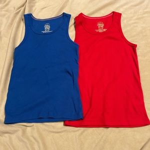 Fitted Tank Tops (2 pair- Red and Blue)